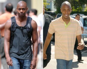dave chapelle wearing a tank top looking muscular.  Very toned