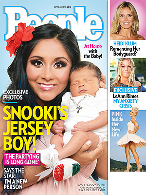 People cover showing Snooki and her son Lorenzo Dominic