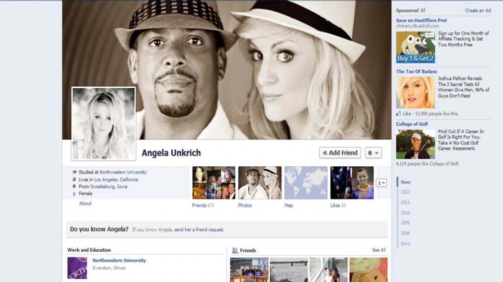 Angela Unkrich facebook pagge and Alfonso Ribeiro 