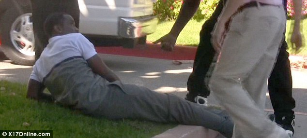 P Diddy Seen lying on Ground after Escalade Crashes into a Lexus