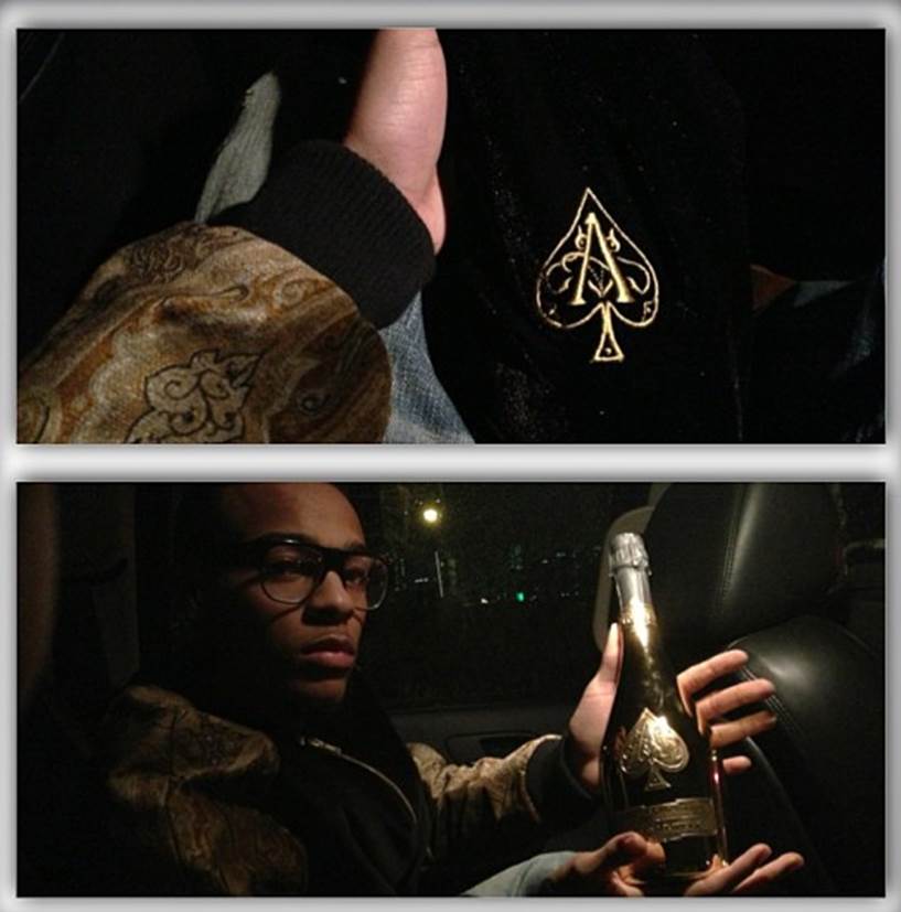 Bow Wow with ace of spades alcohol
