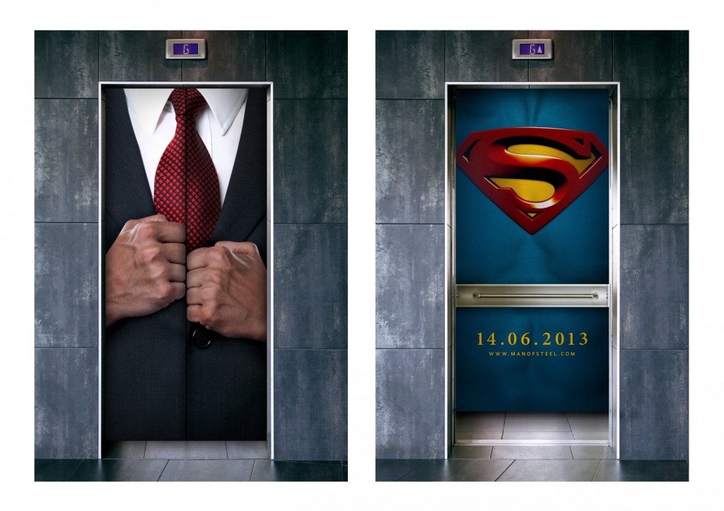 Superman Man of Steel Elevator Door Ad