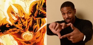 Michael B Jordan getting caught in the controversay surrounding him playing the Human Torch in the new Fantastic Four rebot