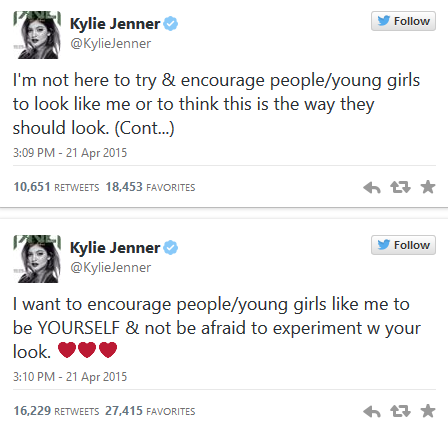 Kylie Jenner tweet about Kylie Jenner challenge