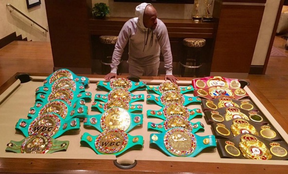 Floyd-Mayweather-Shows-off-His-Championship-Belt-Collection-on-Instagram