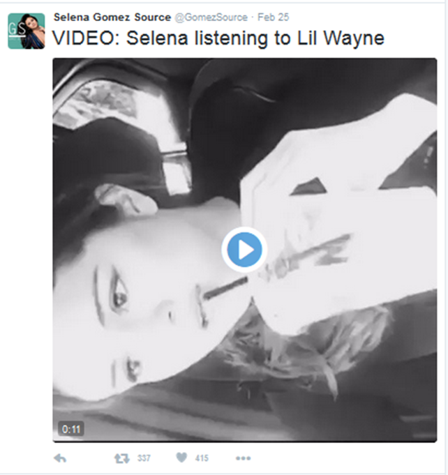 Selena Gomez video - 29feb2016